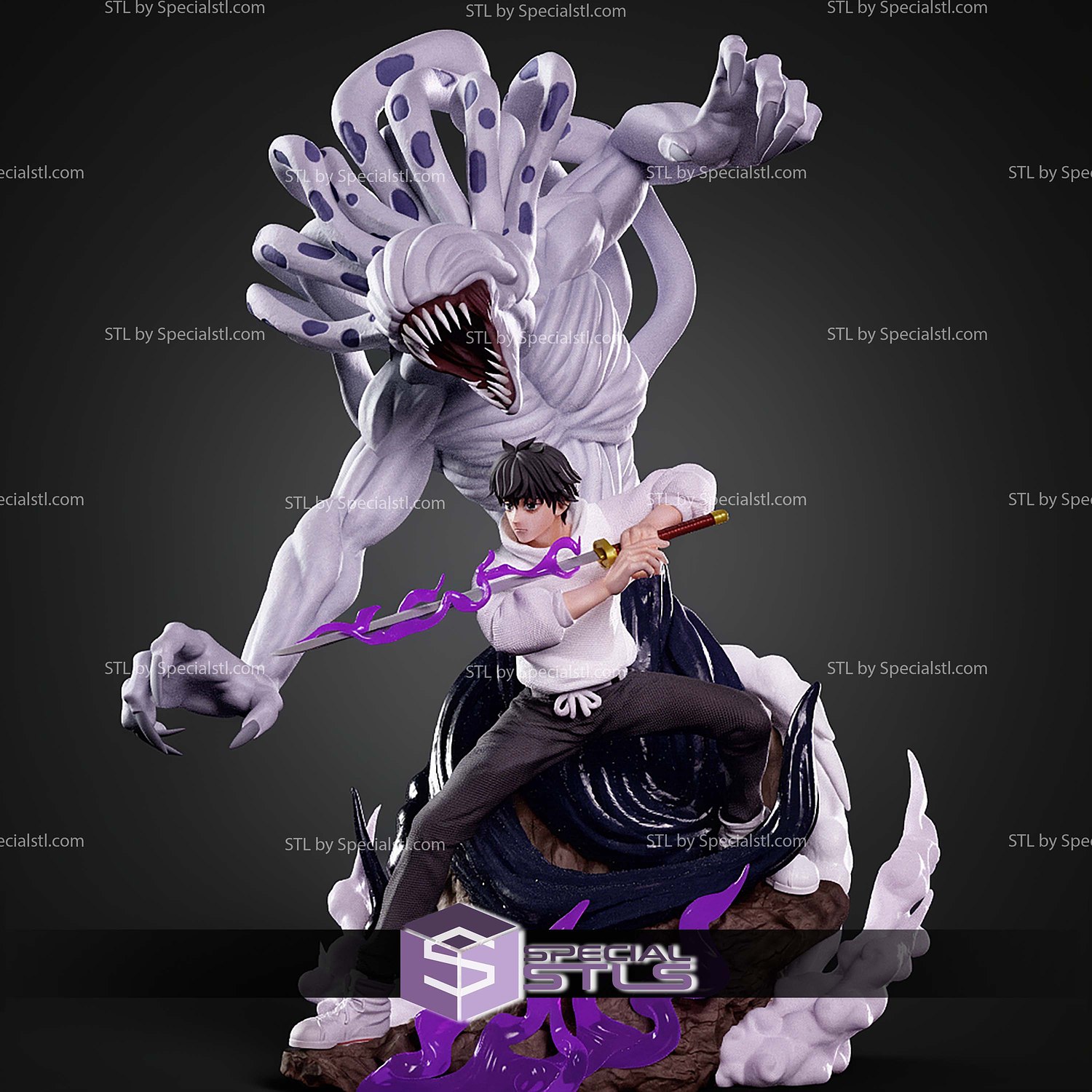Yuta and Rika Jujutsu Kaisen 280mm STL Files 3D Model — view 6