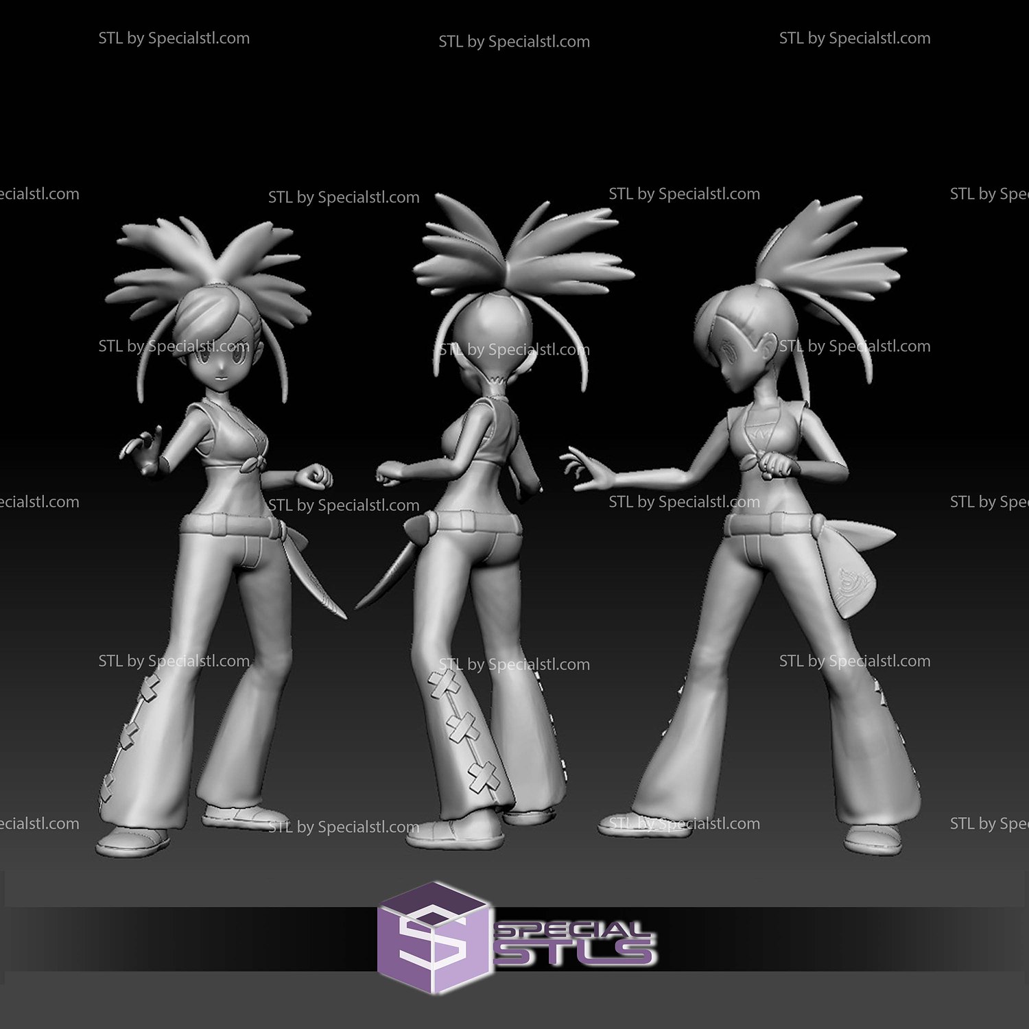 Pokemon STL Collection Gym Leader Flannery 3D Model — view 2