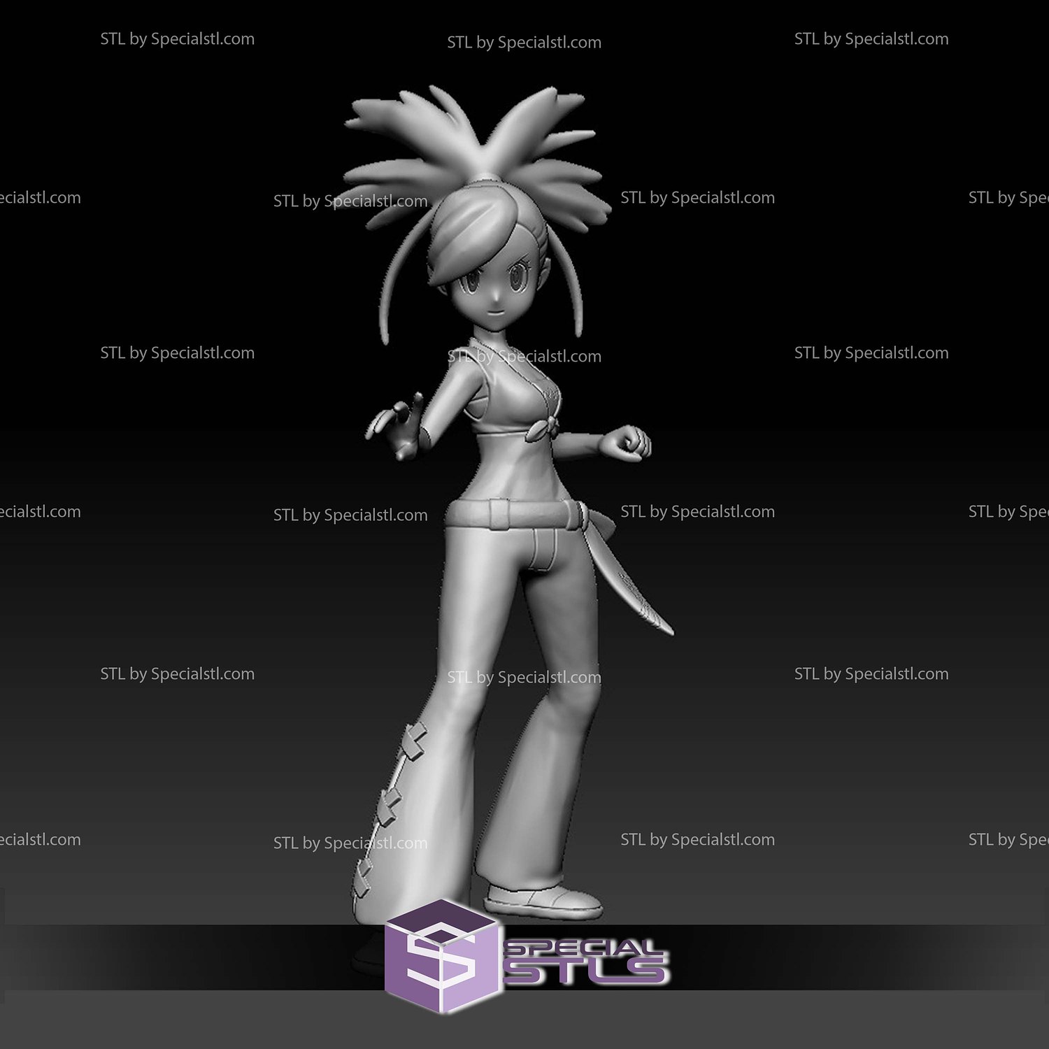 Pokemon STL Collection Gym Leader Flannery 3D Model — view 4
