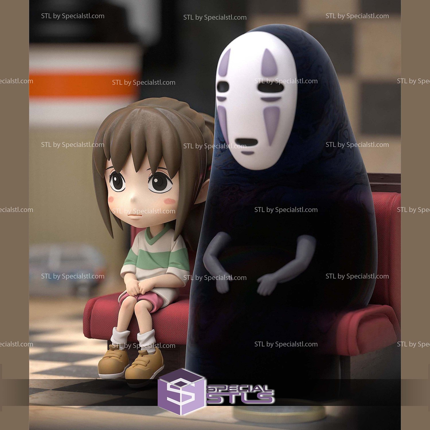 Chihiro Kaonashi Spirited Away Chibi 3D Printer Files STL Model — view 5
