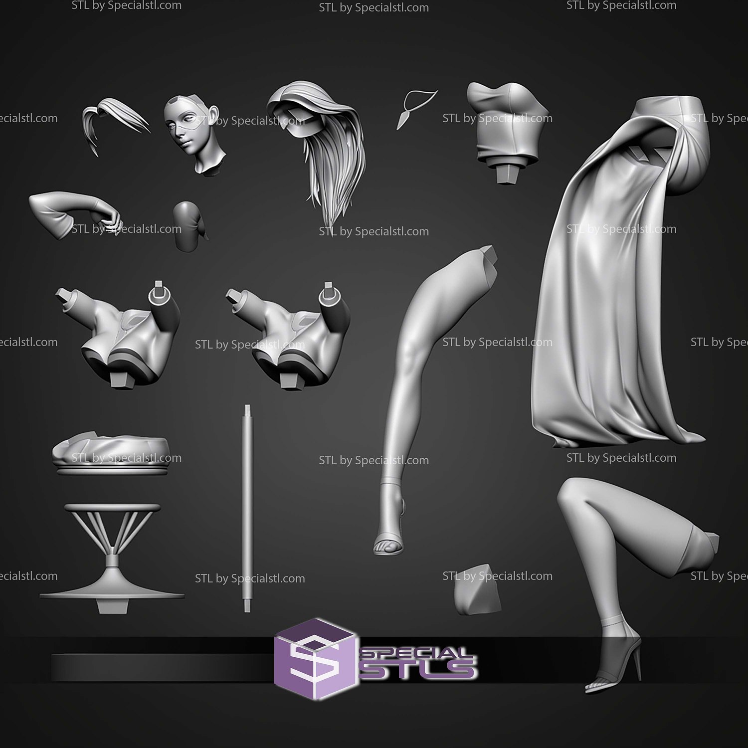 Blonde Blazer Bar 270mm STL Files 3D Model — view 7