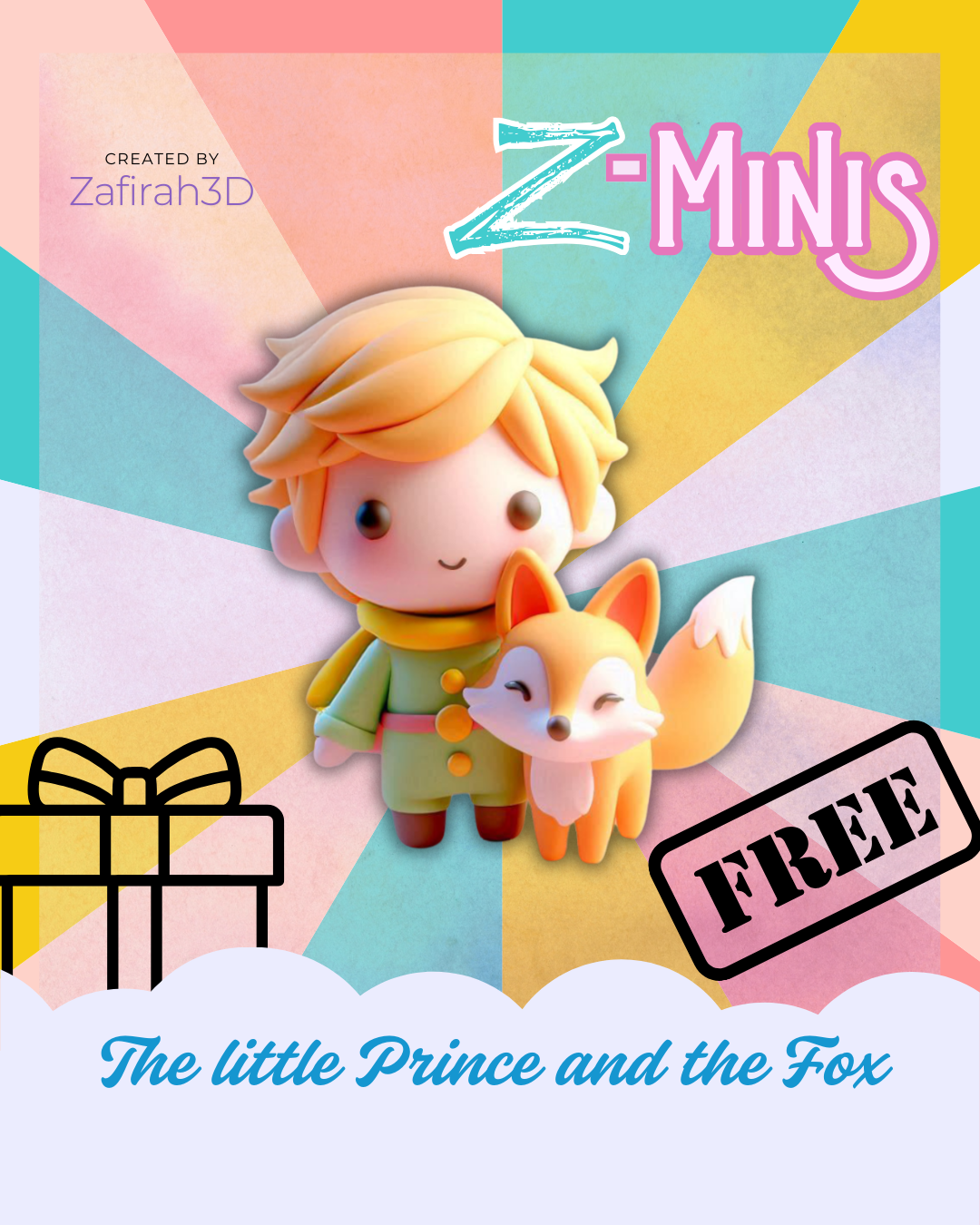FREE Z-MINIS THE LITTLE PRINCE AND THE FOX 3D STL Model