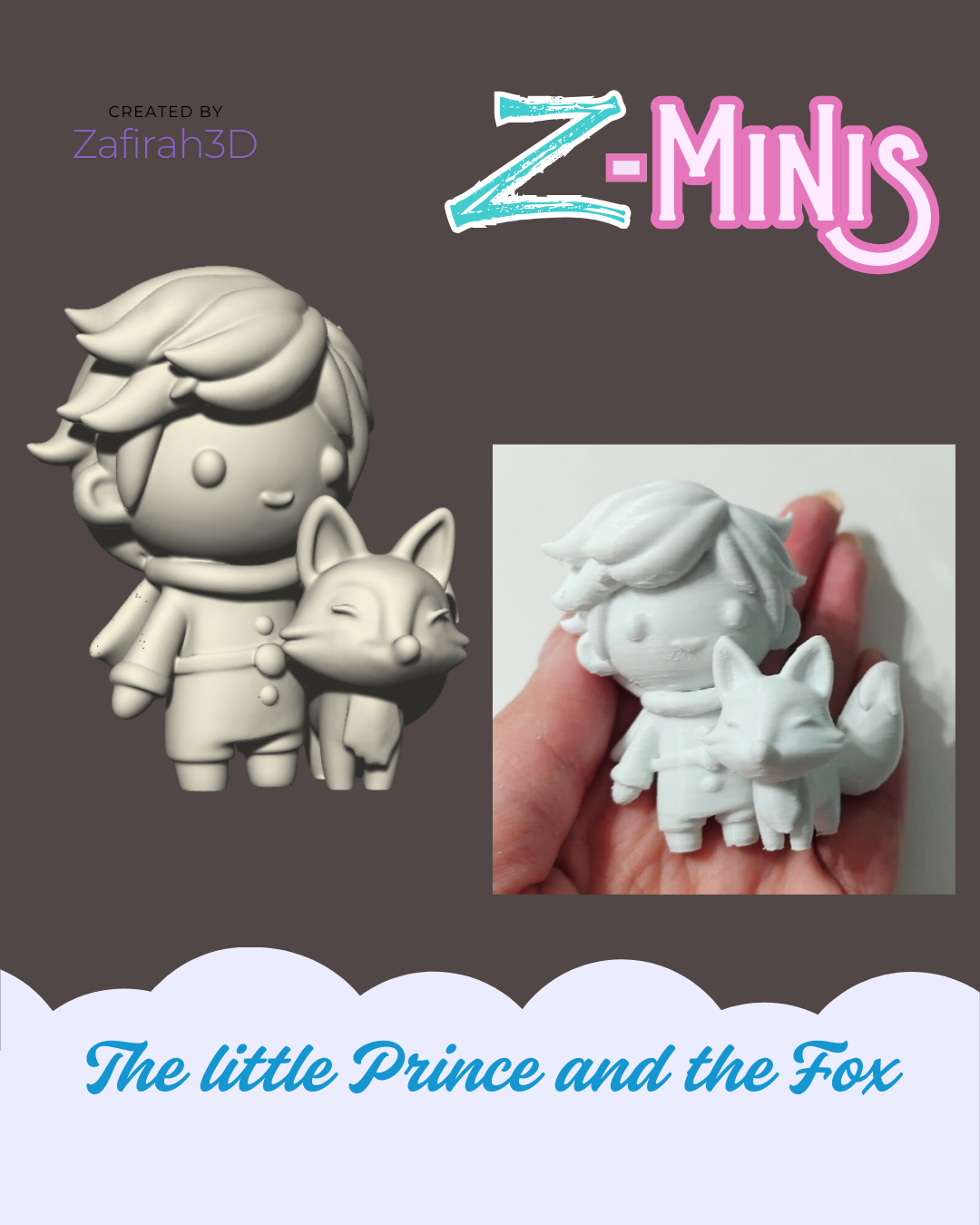 FREE Z-MINIS THE LITTLE PRINCE AND THE FOX 3D STL Model — view 2