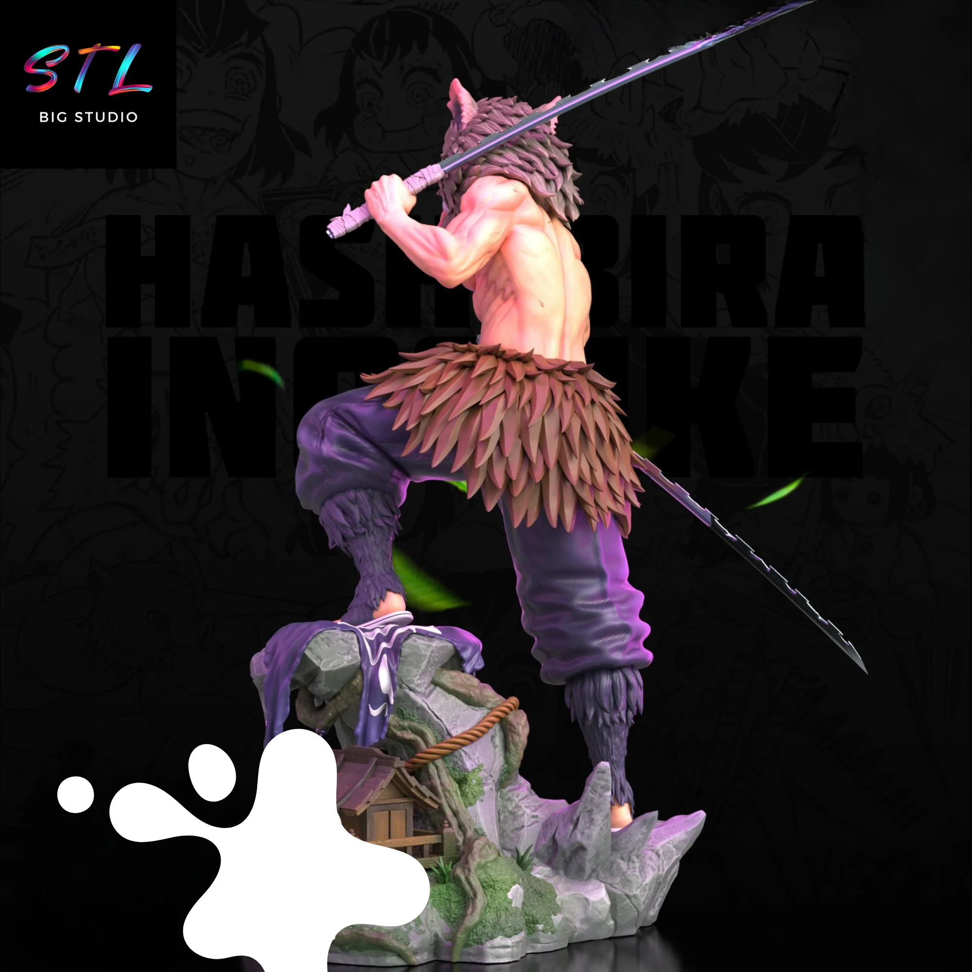 Inosuke Hashibira STL | Kimetsu no Yaiba | 3D Printable Figure Model — view 5