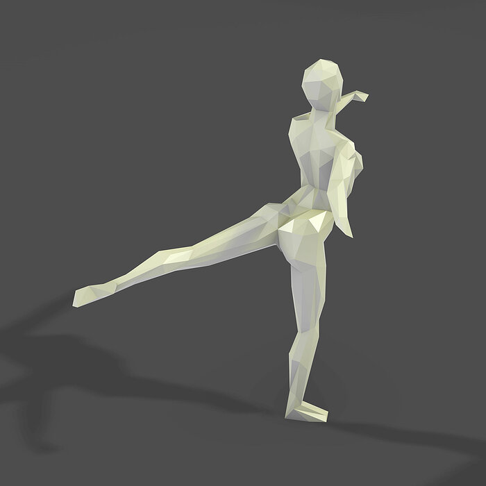 Dancing figure 2 low poly 3D 3DS Model — view 2
