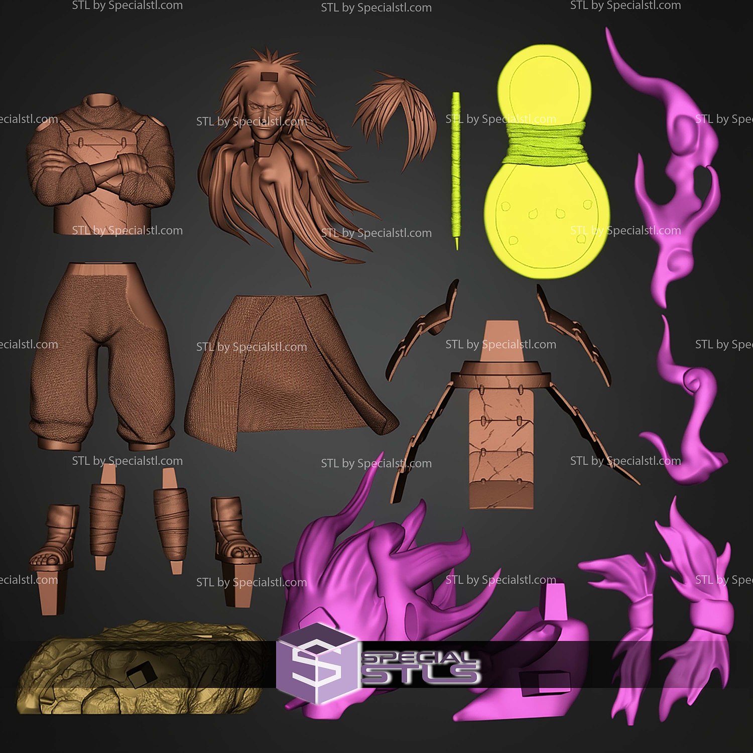Madara Uchiha Naruto 320mm STL Files 3D Model — view 2