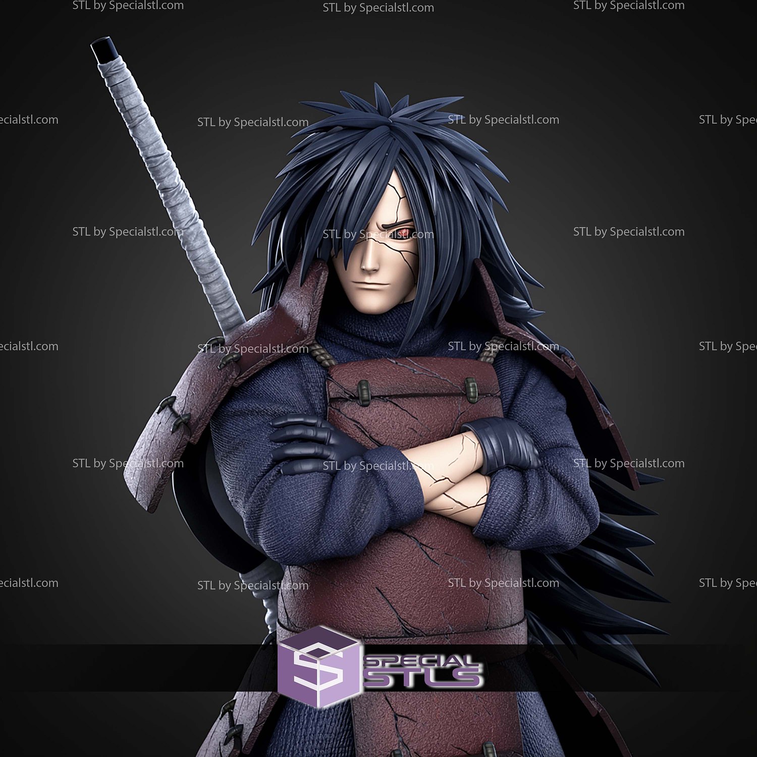 Madara Uchiha Naruto 320mm STL Files 3D Model — view 4