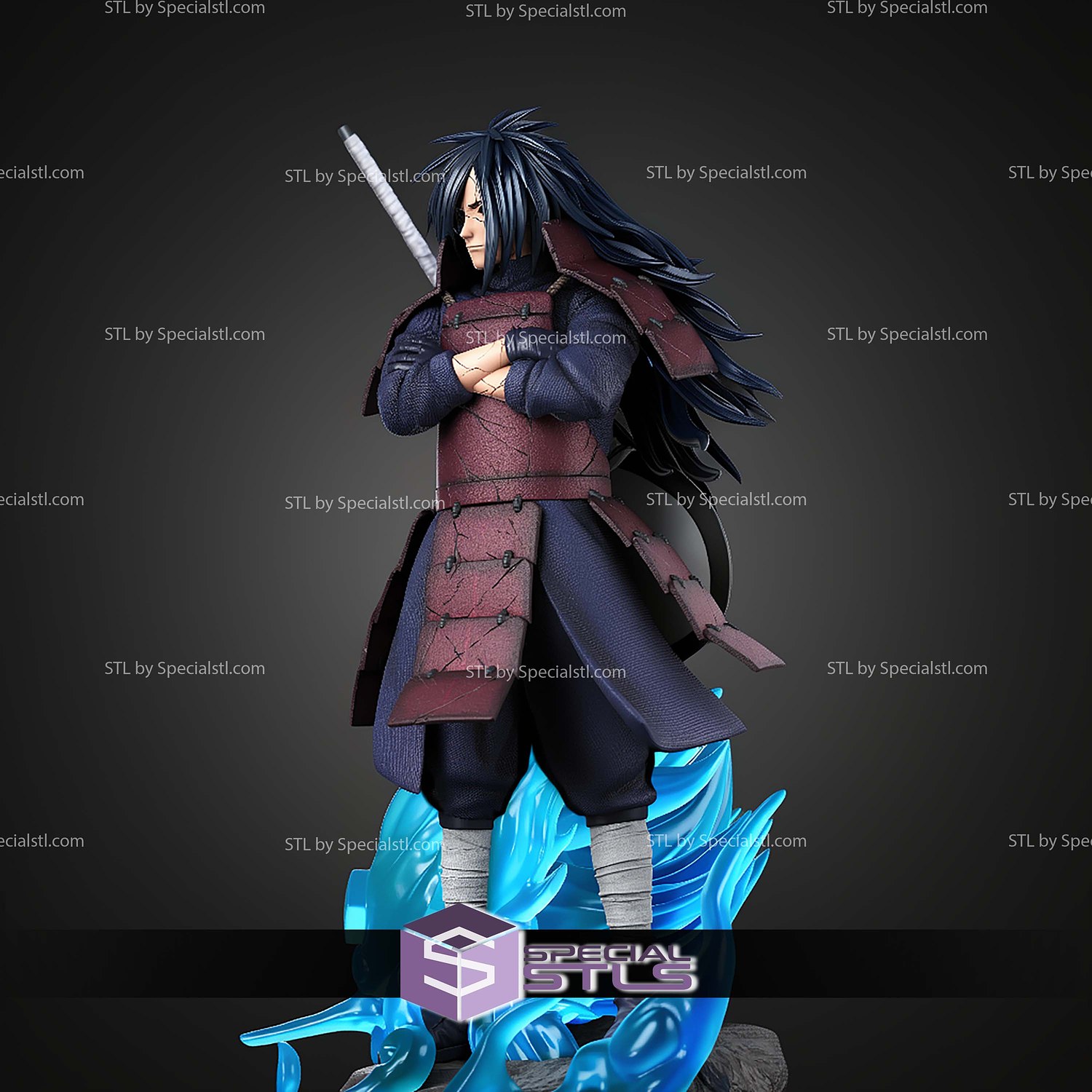 Madara Uchiha Naruto 320mm STL Files 3D Model — view 5