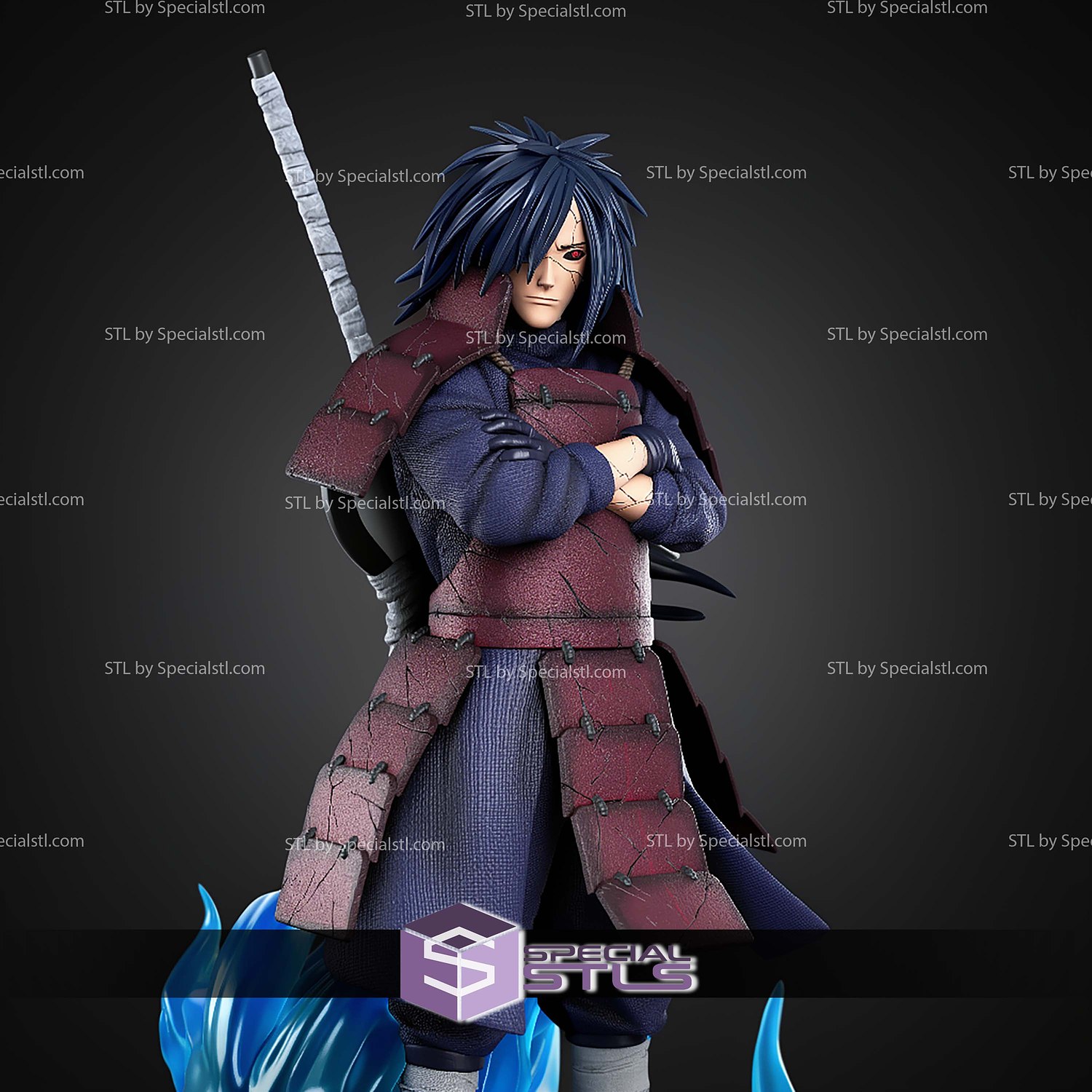 Madara Uchiha Naruto 320mm STL Files 3D Model — view 6