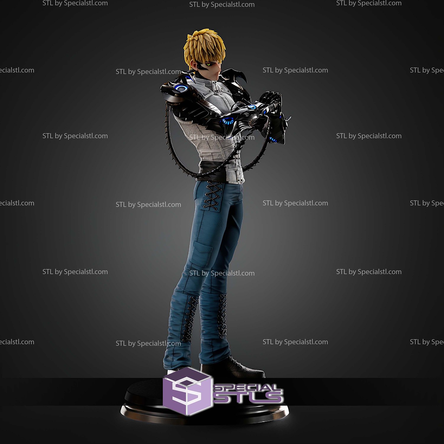 Genos powerful cyborg STL Files 3D Model — view 5
