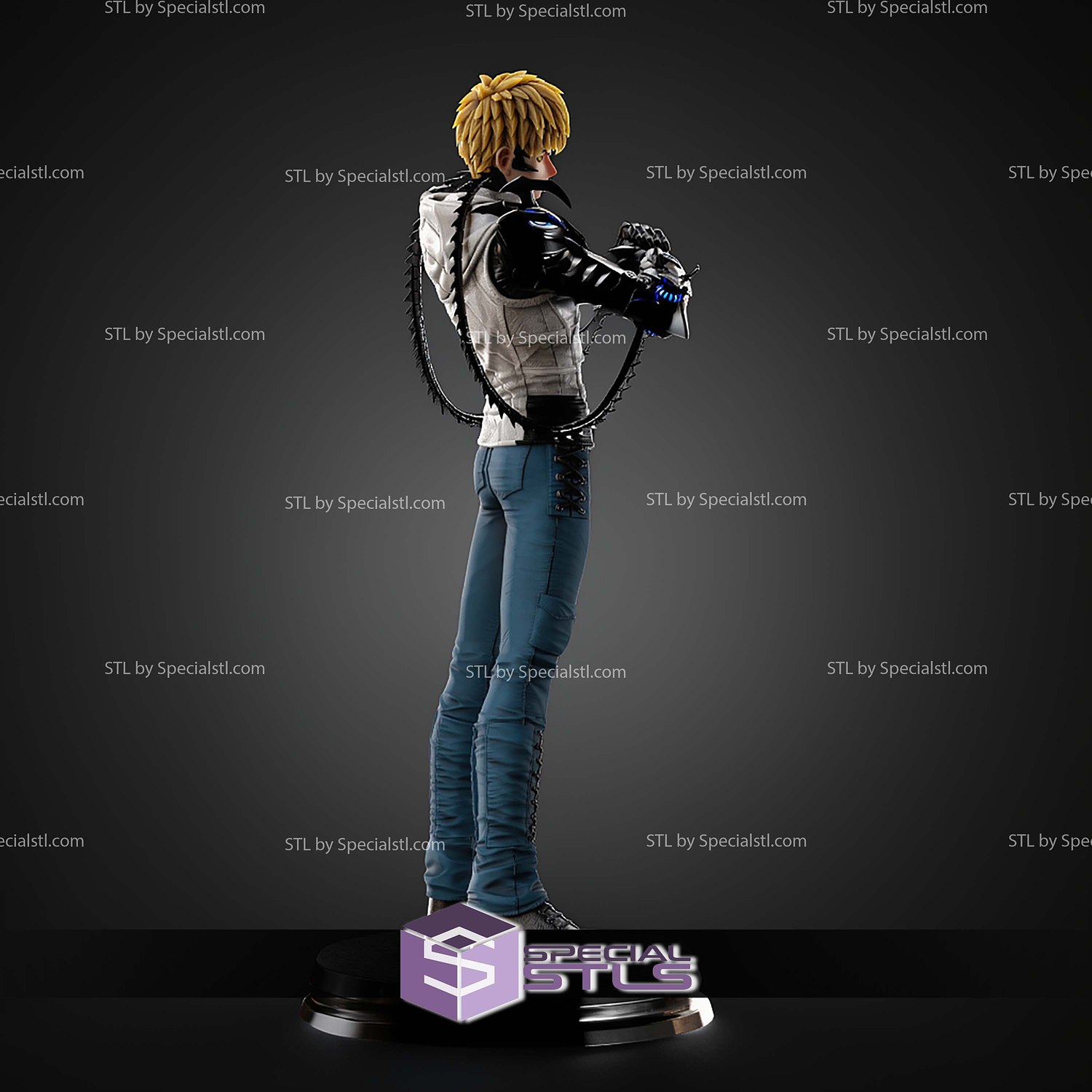 Genos powerful cyborg STL Files 3D Model — view 8