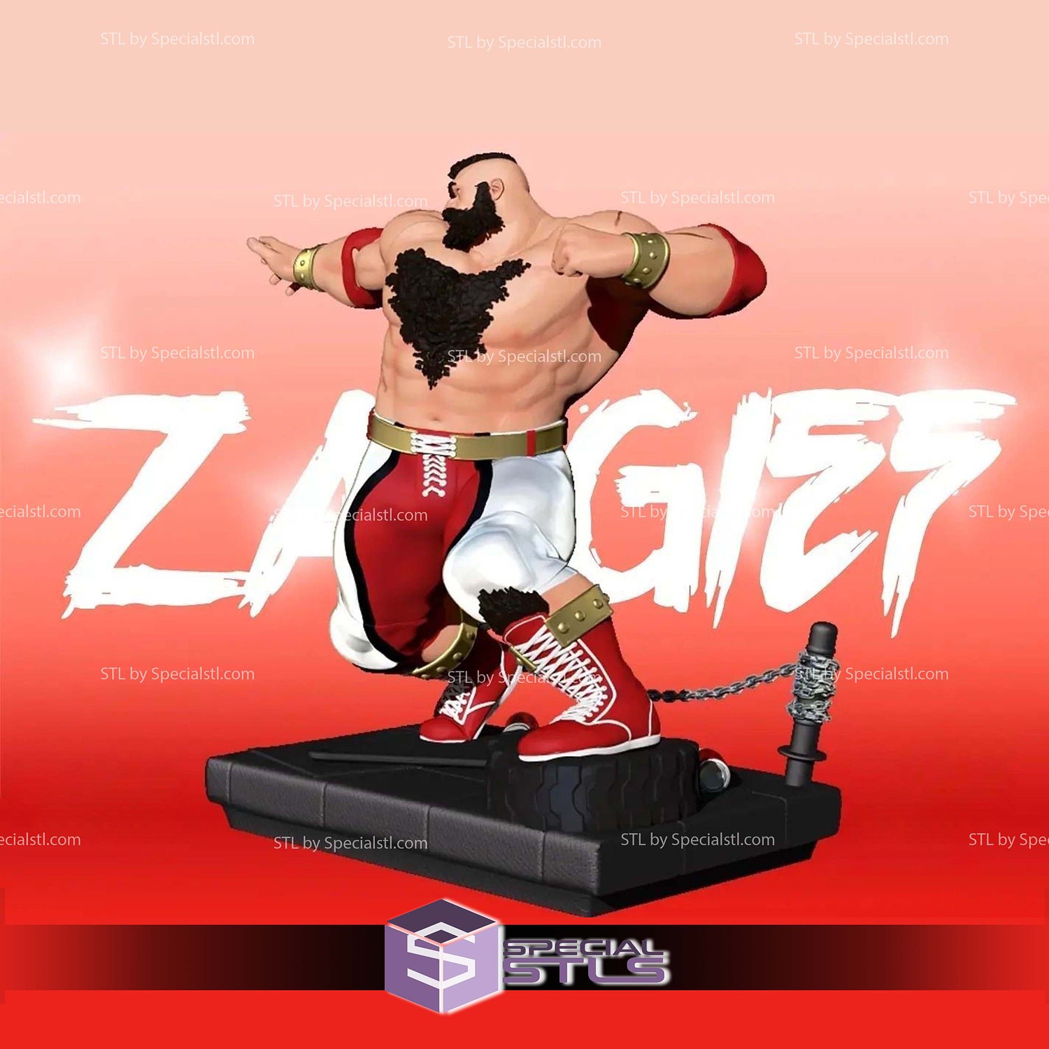Zangief Arena Street Fighter 6 Sculptures 3D Printing STL Model — view 3