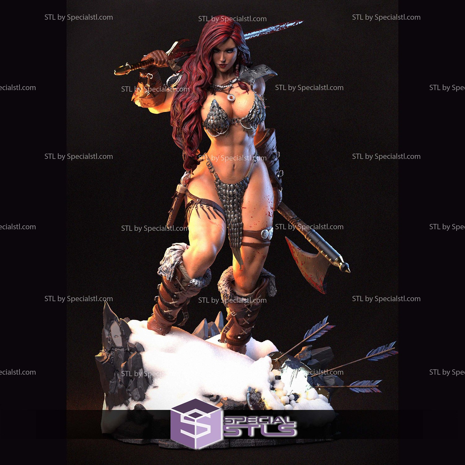 Red Sonja Vikings 3D Printer Files STL Model — view 3