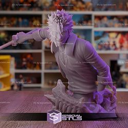 Grimmjow Bleach in Action Bust Sculptures 3D Printing STL Model