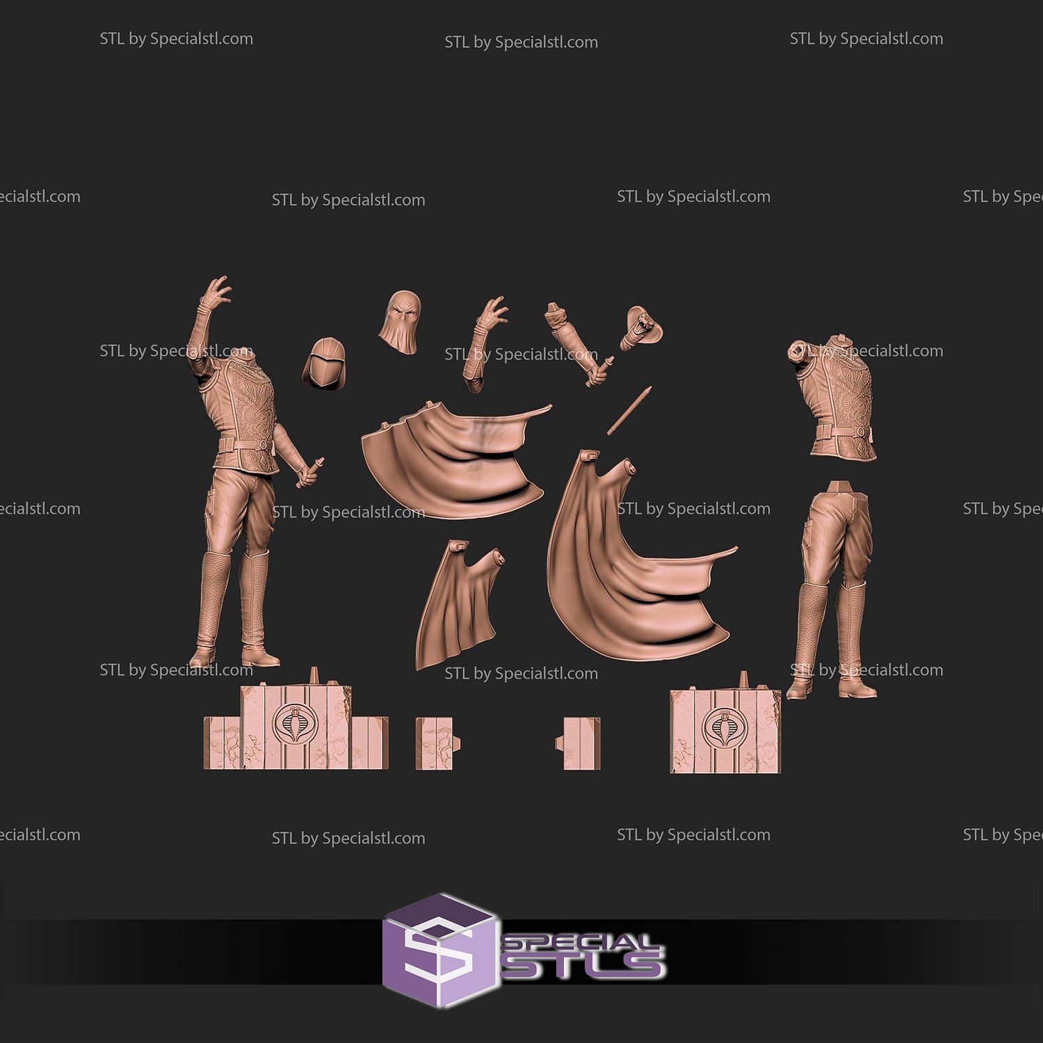 Cobra Commander 1-8 STL Files 3D Model — view 7