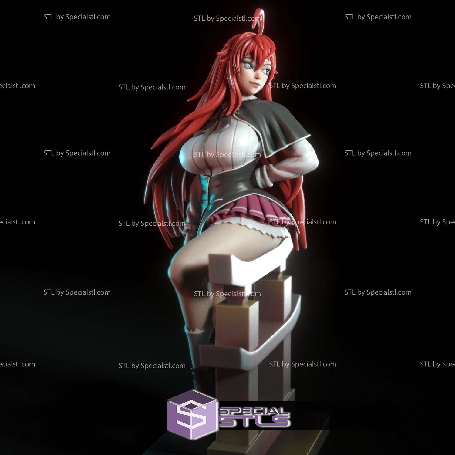 Rias Gremory Sitting 3D Print Files STL Model — view 2