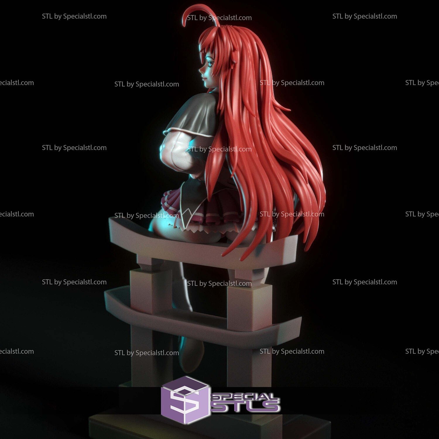 Rias Gremory Sitting 3D Print Files STL Model — view 5