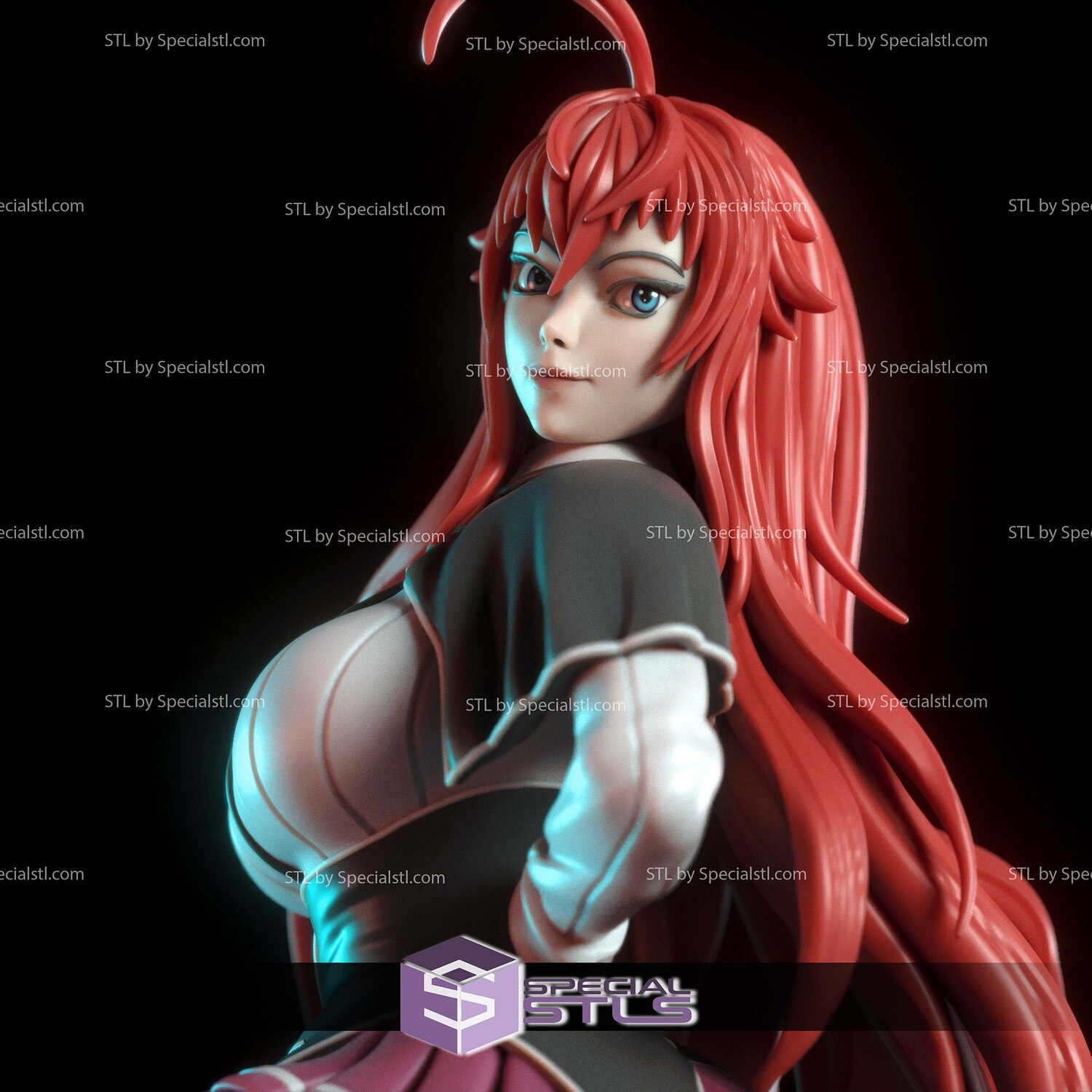 Rias Gremory Sitting 3D Print Files STL Model — view 6