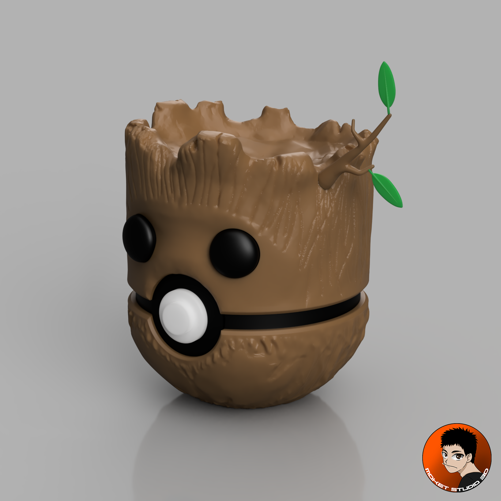 Groot Pokeball - "I Am GROOT" 3D STL Model