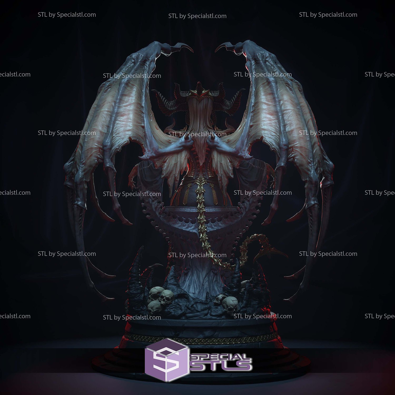 Lilith Skull Throne Diablo IV 3D Print Files STL Model — view 2