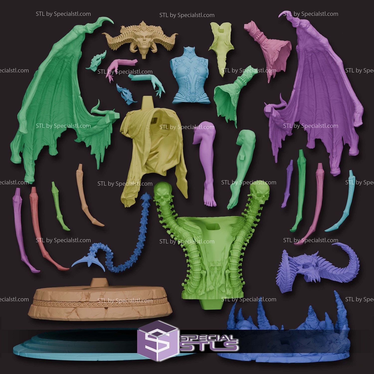 Lilith Skull Throne Diablo IV 3D Print Files STL Model — view 4