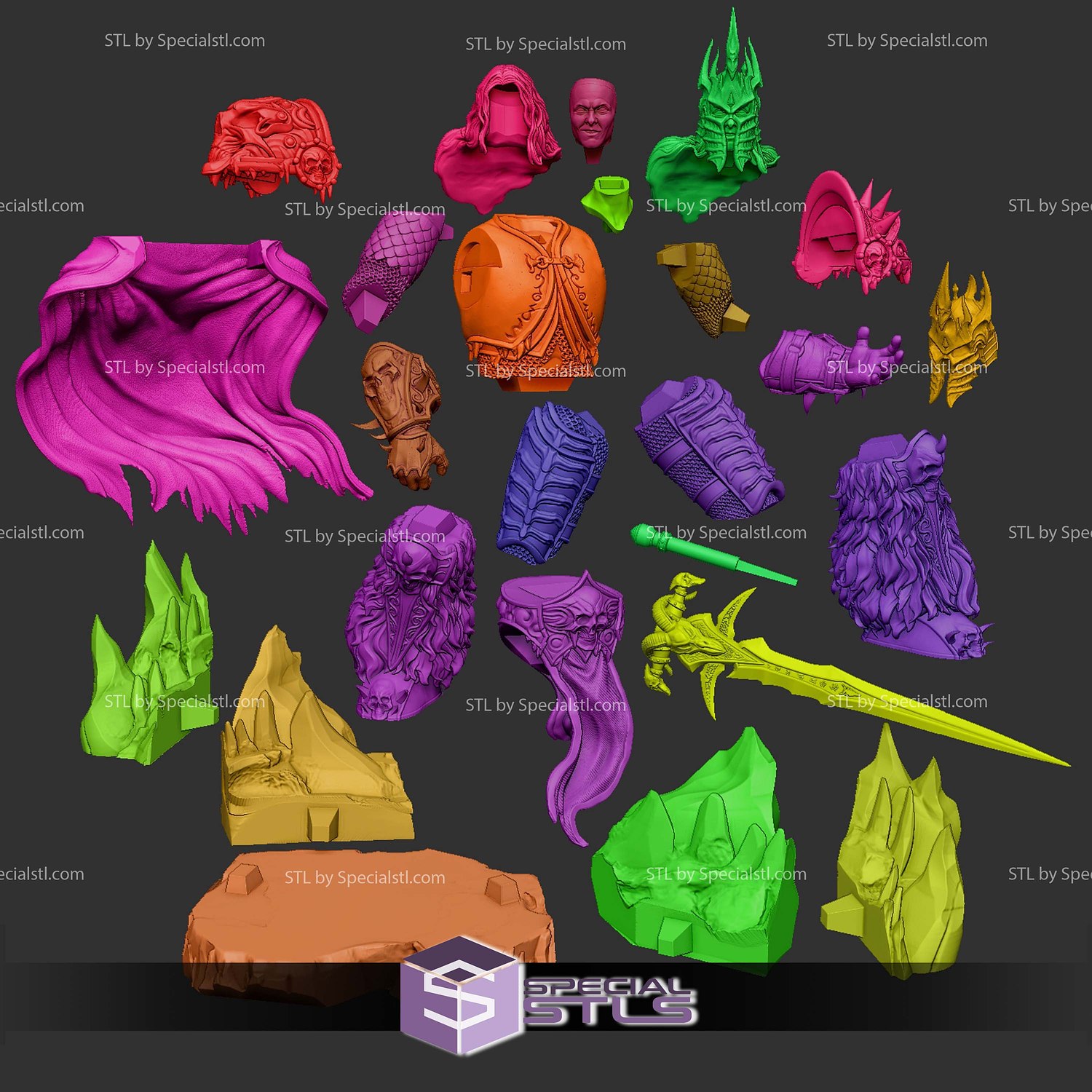 Arthas Lich King 20cm STL Files 3D Model — view 4