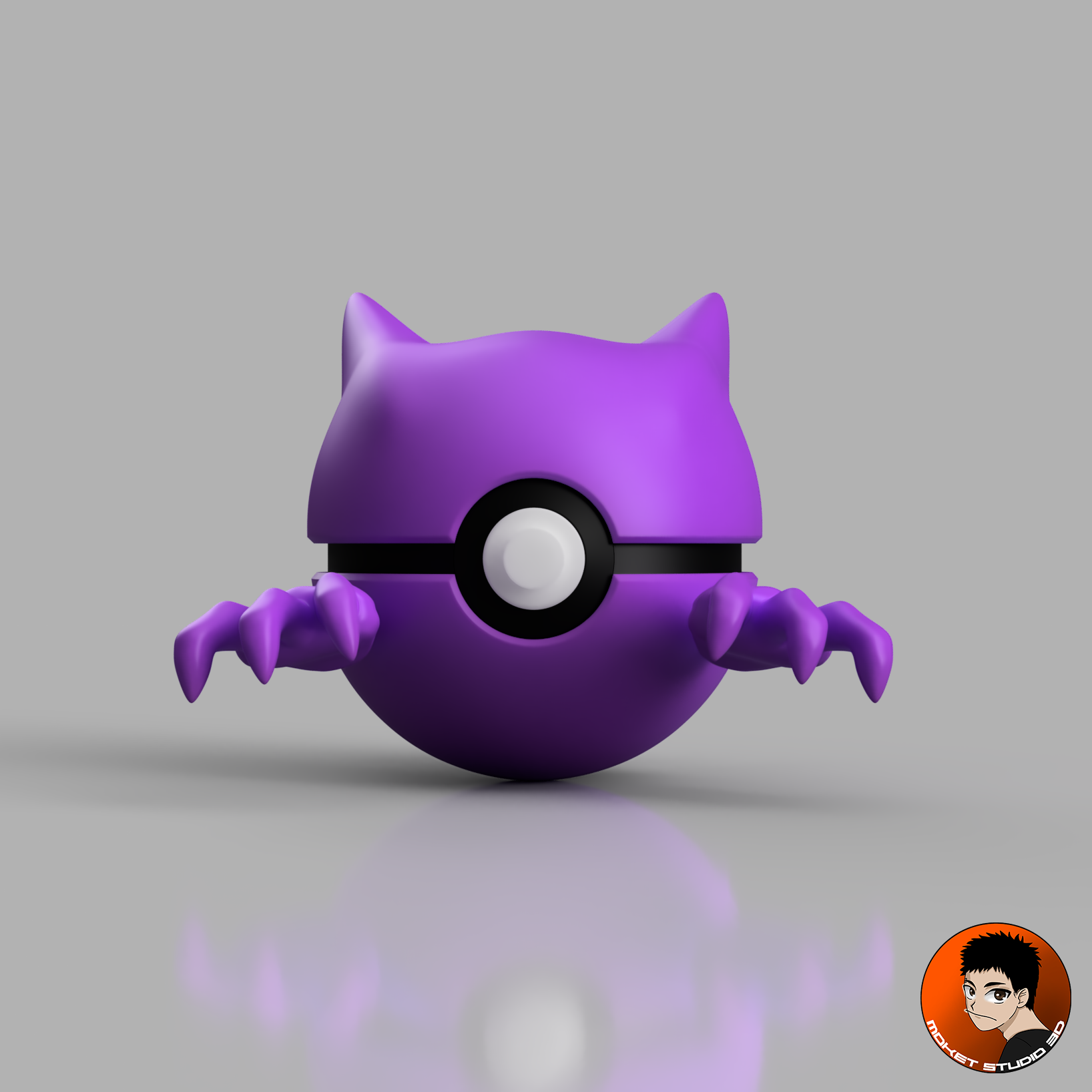 0093 - Haunter Pokeball 3D STL Model