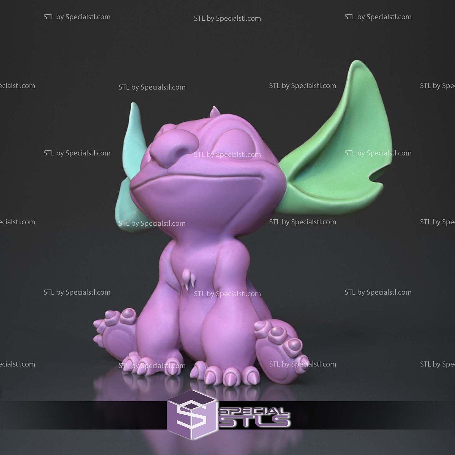 Chibi Stich Alone STL Files 3D Model — view 2