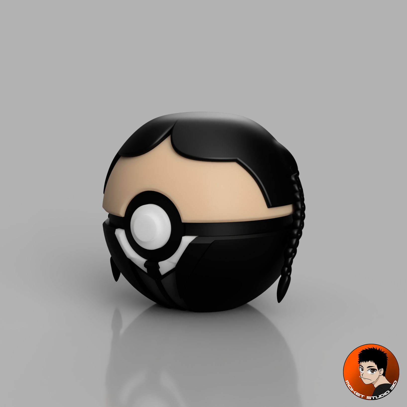 Wednesday Addams Pokeball 3D STL Model