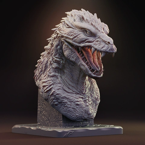 Godzilla 2000 Bust 3D Printer Files | Assembly STL Model