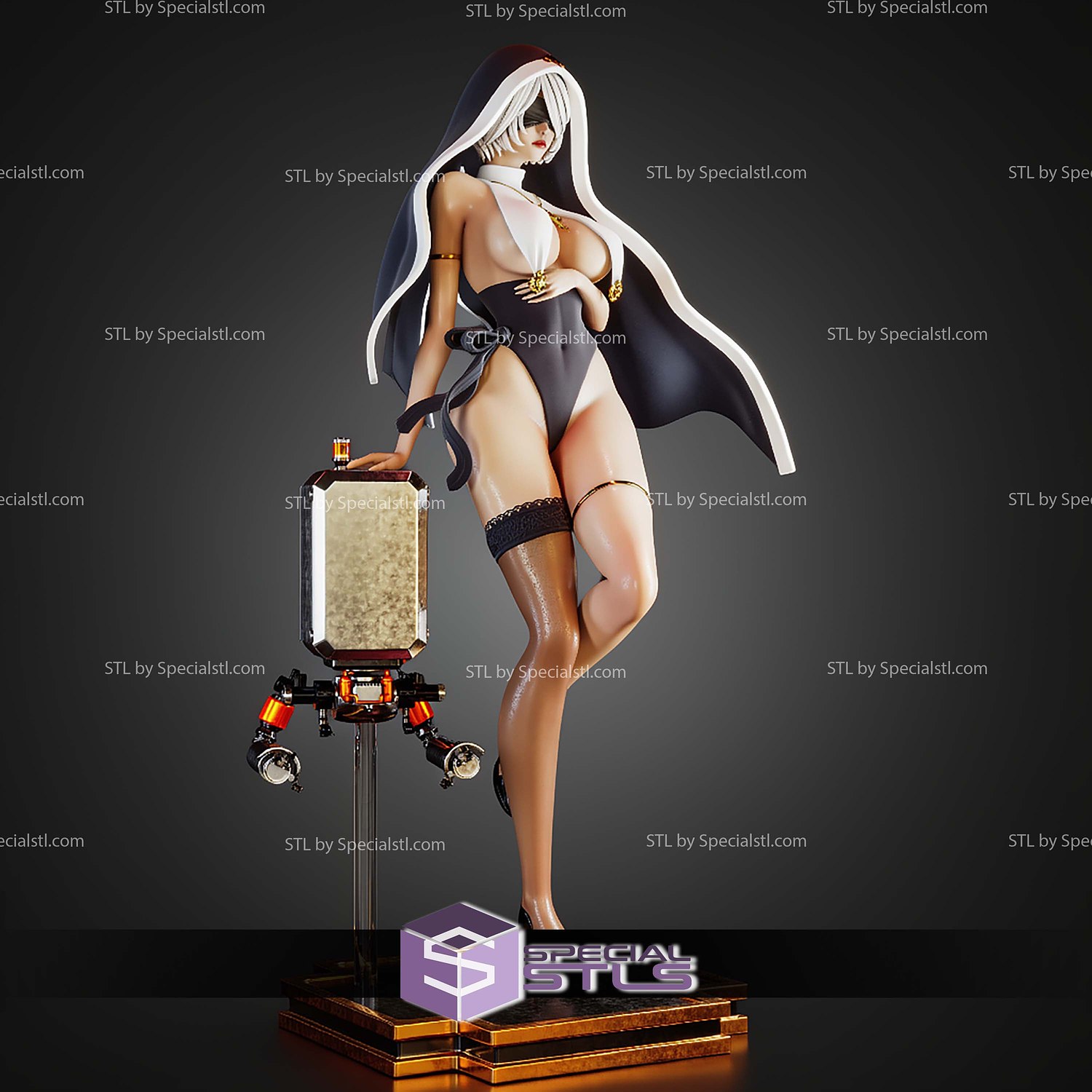 2B Nier Autamata Nun STL Files 3D Model — view 6