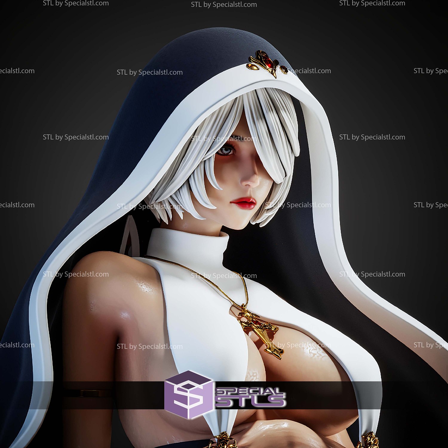 2B Nier Autamata Nun STL Files 3D Model — view 7