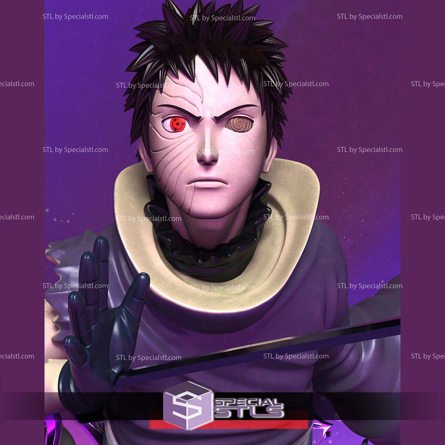 Obito Battle Bust 3D Printer Files STL Model — view 3