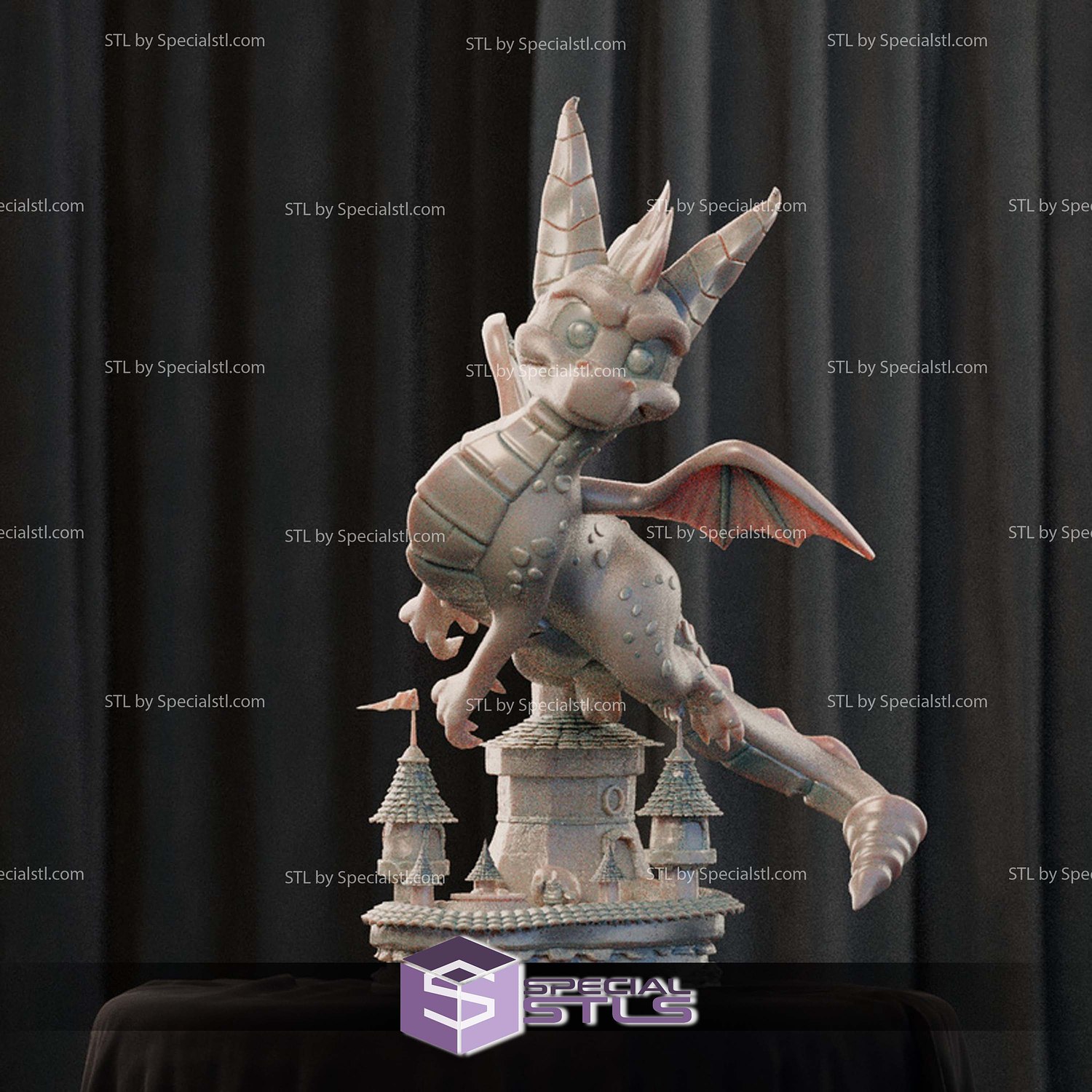 Spyro Purple Dragon V2 STL Files 3D Model — view 2