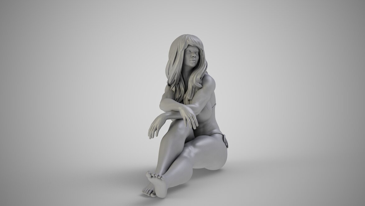 Girl in the Window 3D 3MF Model — view 2