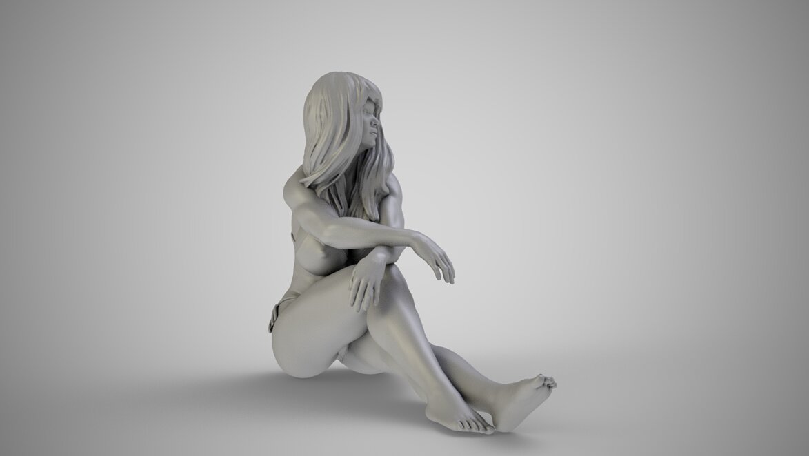 Girl in the Window 3D 3MF Model — view 3
