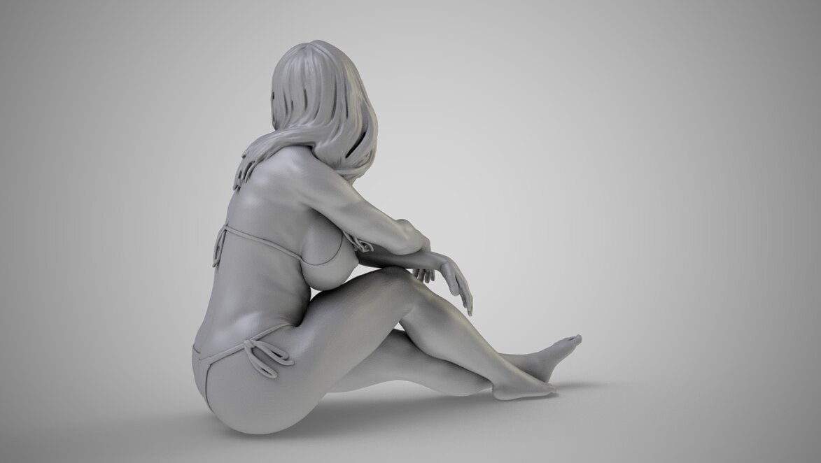 Girl in the Window 3D 3MF Model — view 5