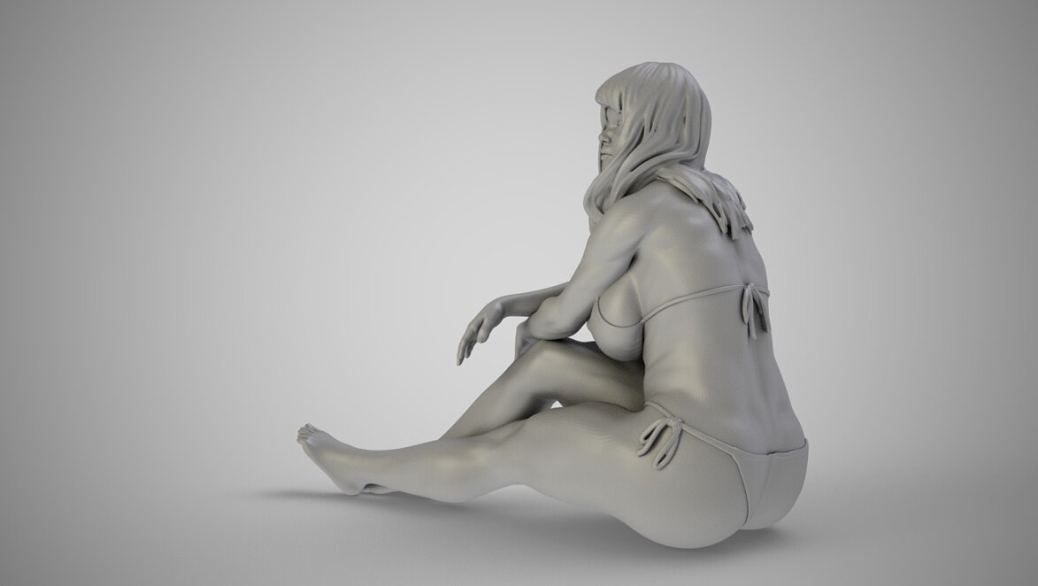 Girl in the Window 3D 3MF Model — view 6