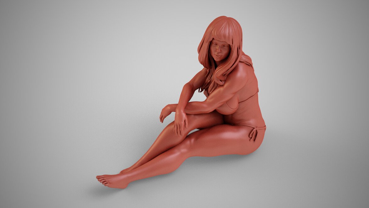 Girl in the Window 3D 3MF Model — view 8