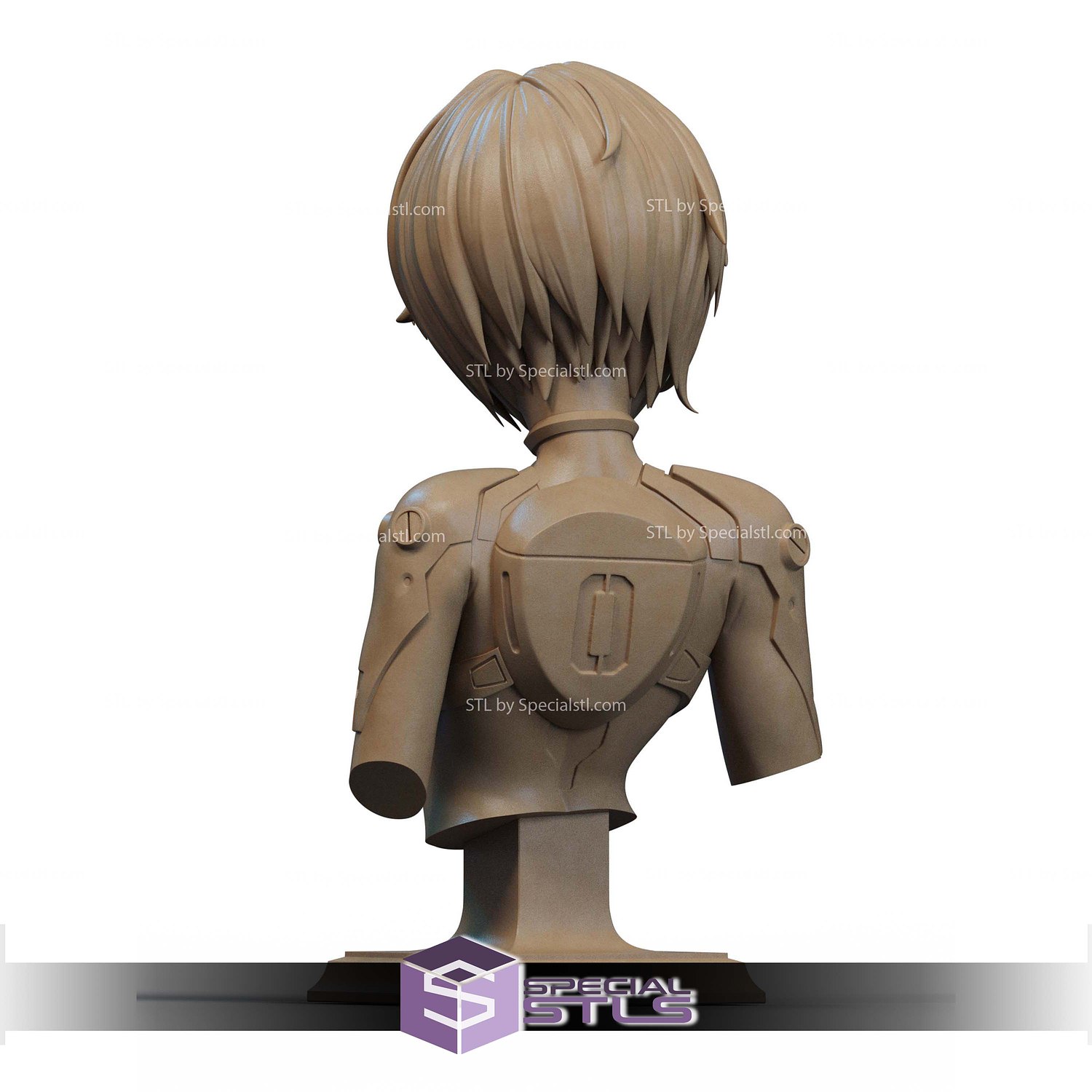 The Silent Angel Rei Ayami Bust STL Files 3D Model — view 3