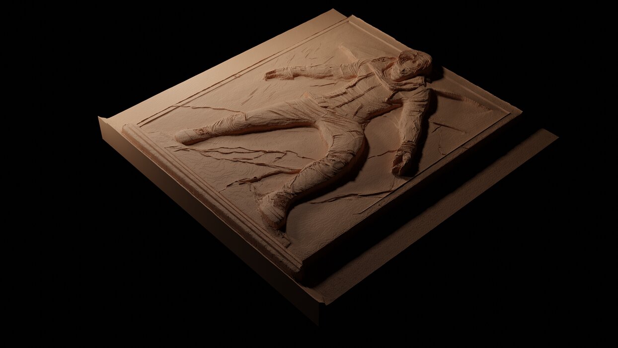 Alex Mercer Prototype CNC 3d Print High Relief Sand Casting OBJ Model — view 2