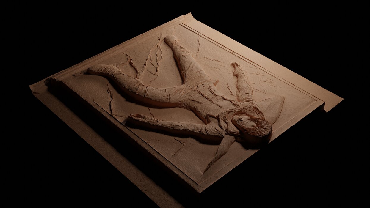 Alex Mercer Prototype CNC 3d Print High Relief Sand Casting OBJ Model — view 4