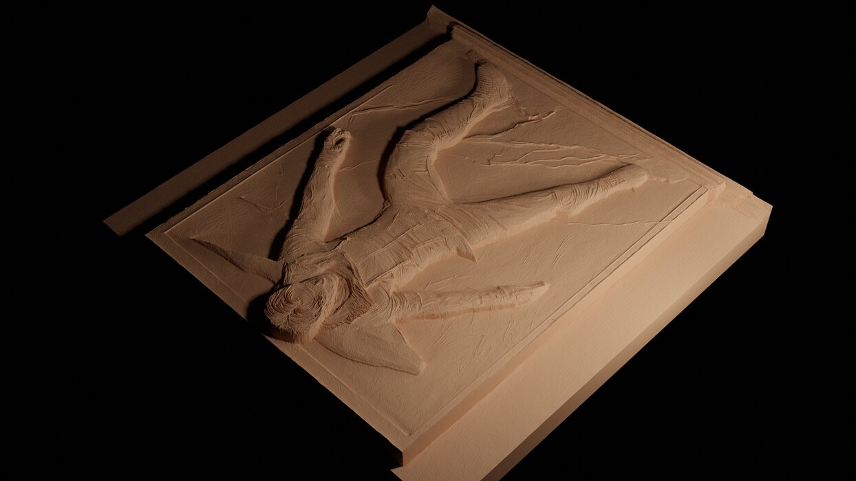 Alex Mercer Prototype CNC 3d Print High Relief Sand Casting OBJ Model — view 5