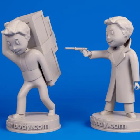 Vault Boy: Spy and Carry Weight 3D Print Files | Static Figures STL Model