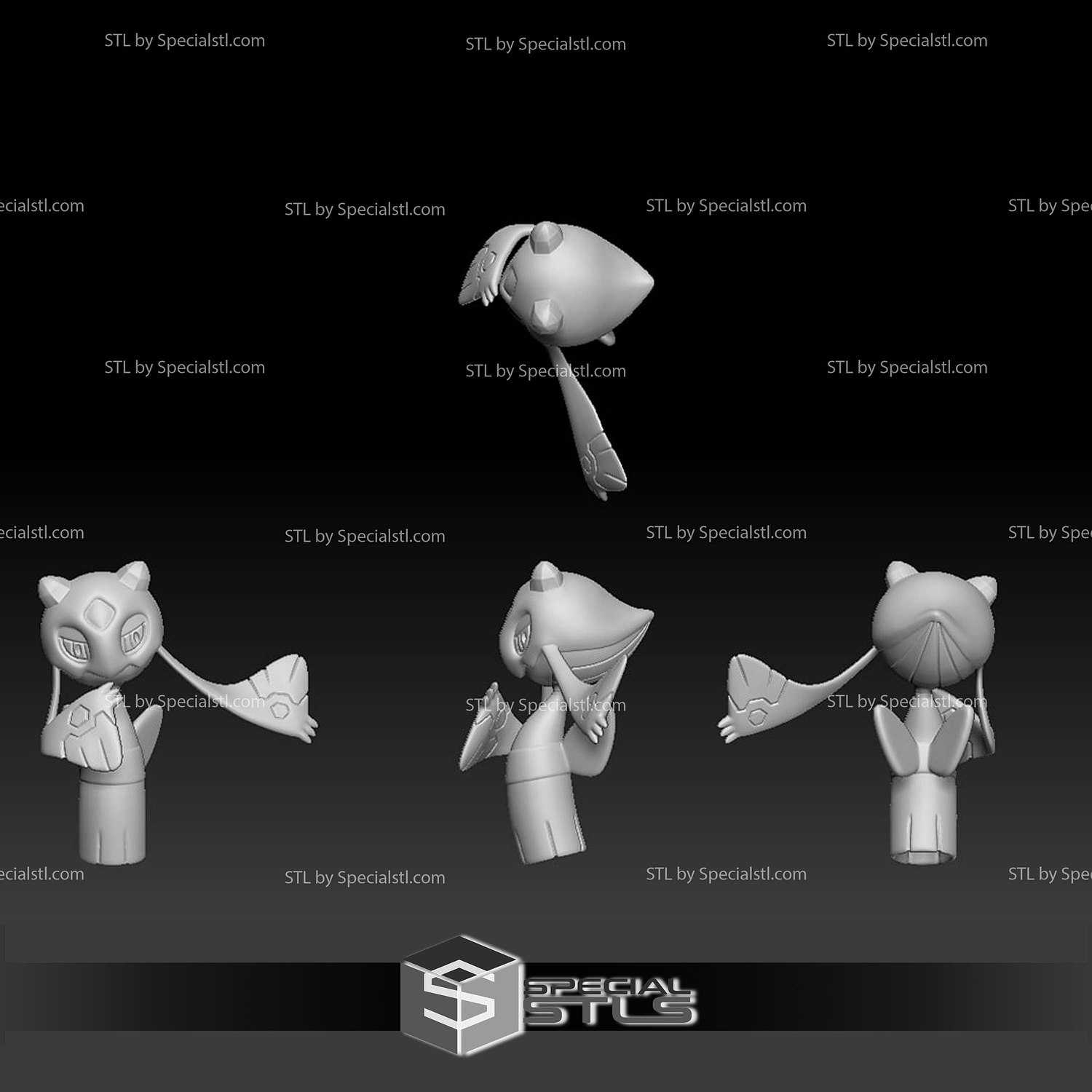 Pokemon STL Collection Snorunt Froslass Glalie Mega Evolution 3D Model — view 5