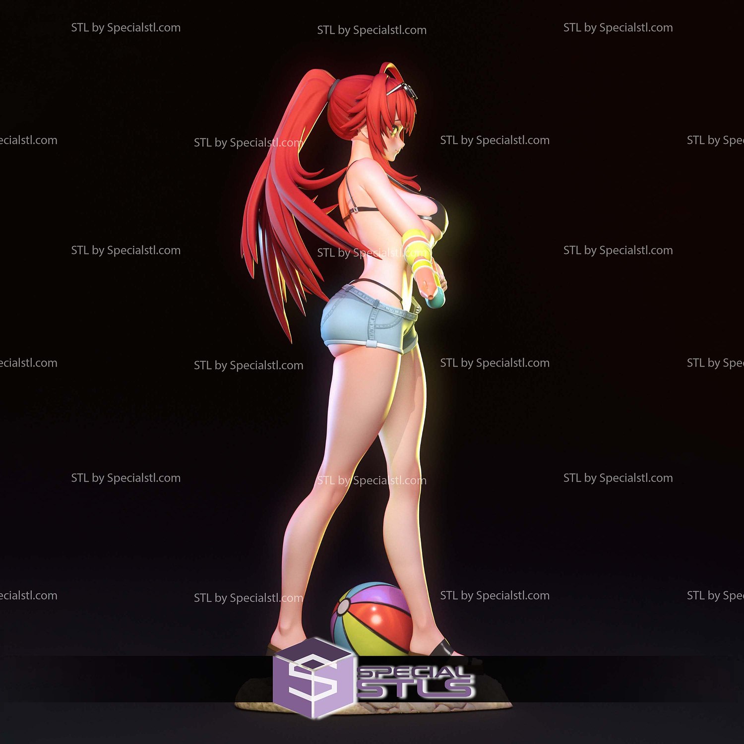 Rias Gremory Swimsuit STL Files 3D Model — view 4
