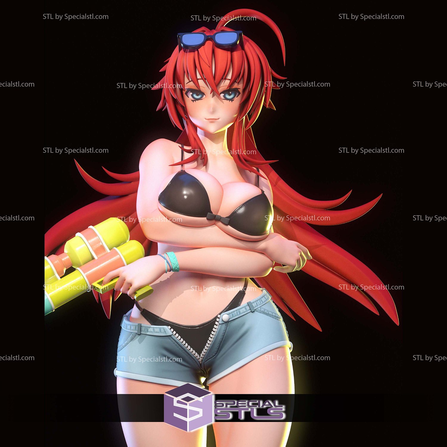 Rias Gremory Swimsuit STL Files 3D Model — view 5