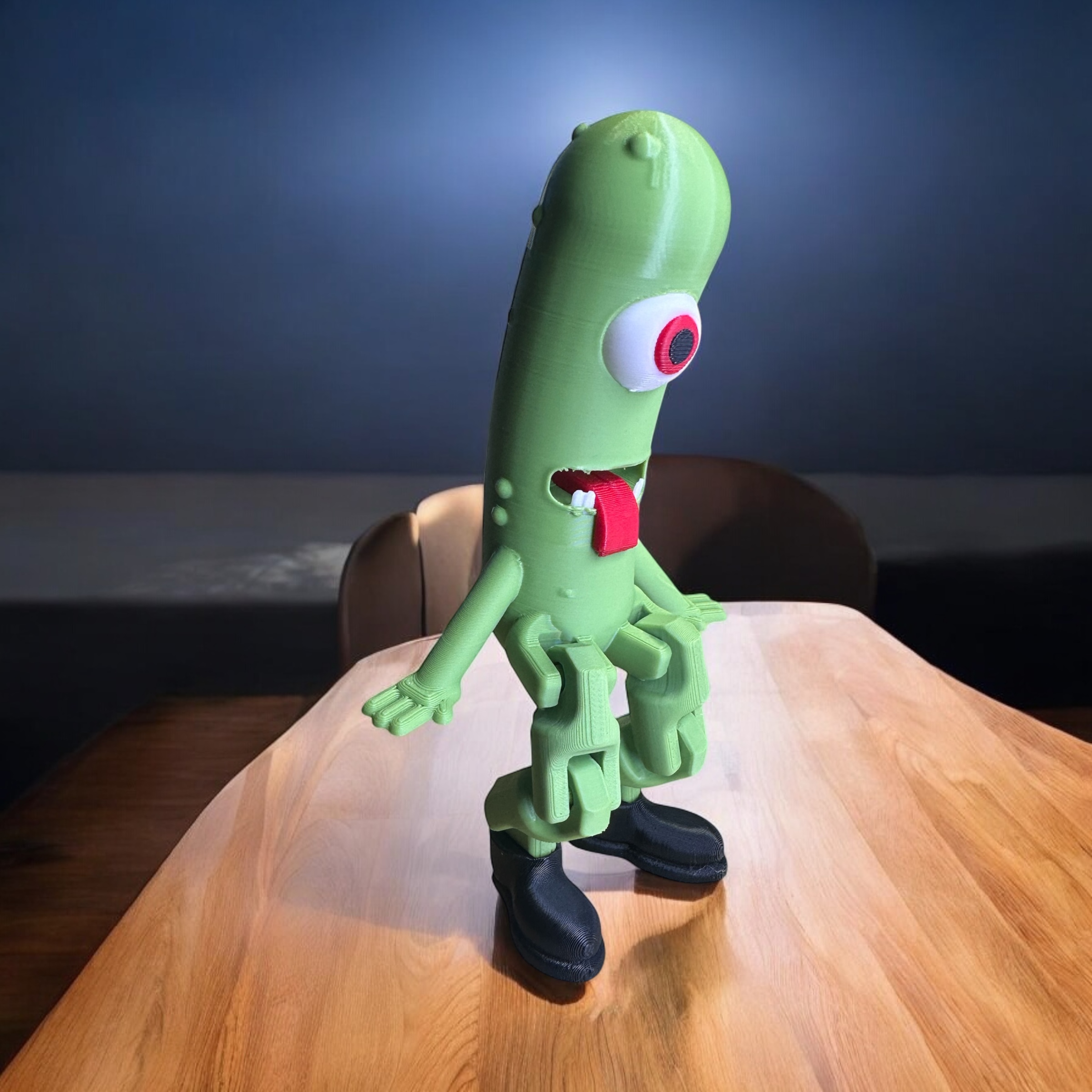 1 eyed pickle monster, articulated, flexible 3D 3MF Model