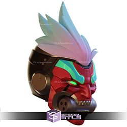 Cosplay STL Files Motorized Overwatch Cyberdemon Genji Helmet 3D Model