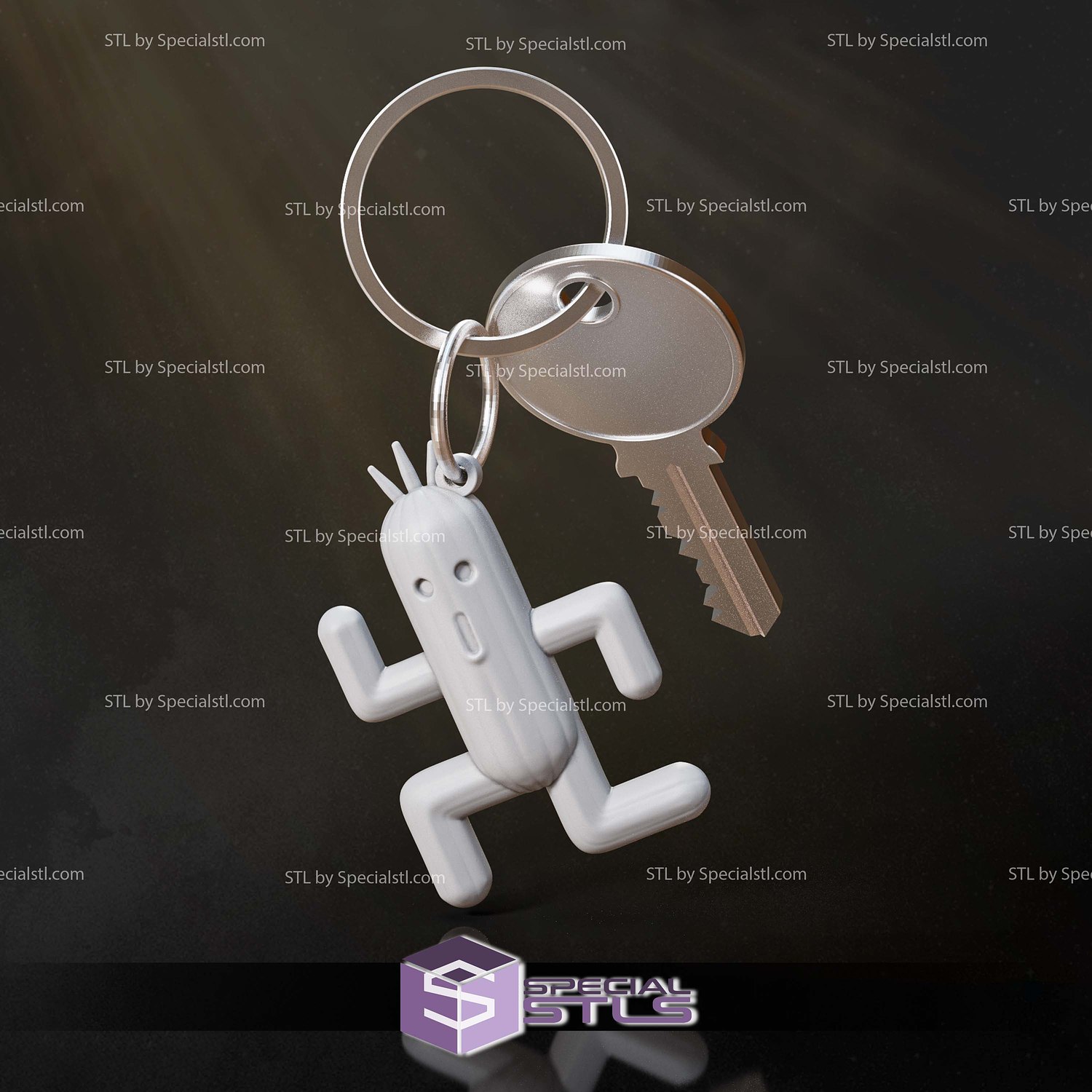 Cactuar Keychain Final Fantasy STL Files 3D Model — view 2